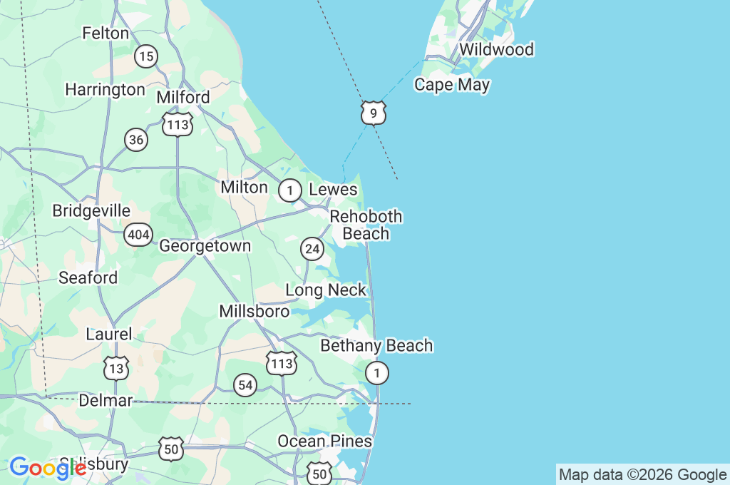 Dewey Beach Area Map