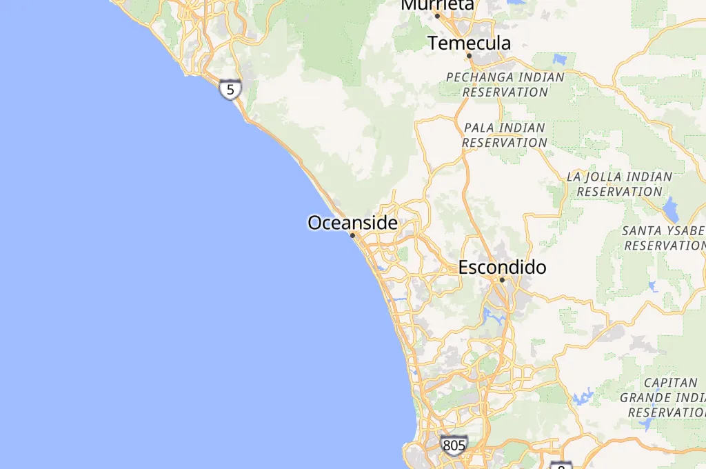 Oceanside Area Map Oceanside Area Map