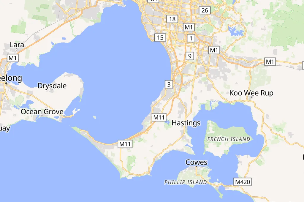 Mornington Yacht Club Area Map Mornington Yacht Club Area Map