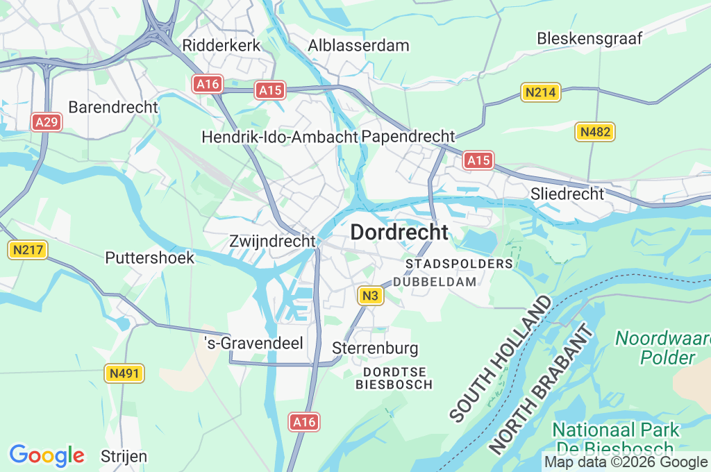 Dordrecht Area Map