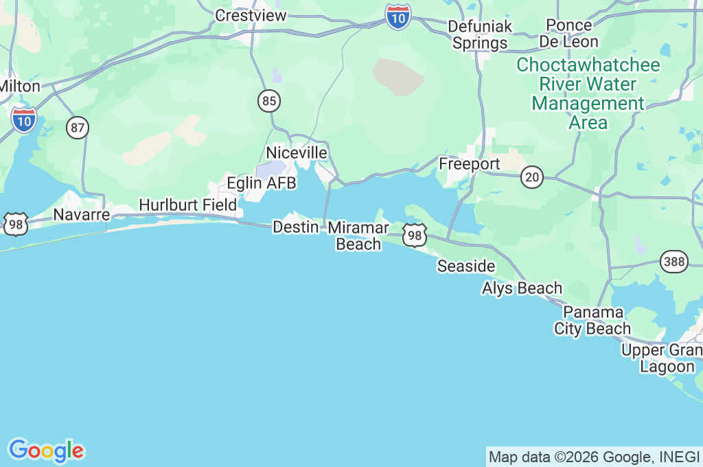 Miramar Beach Area Map