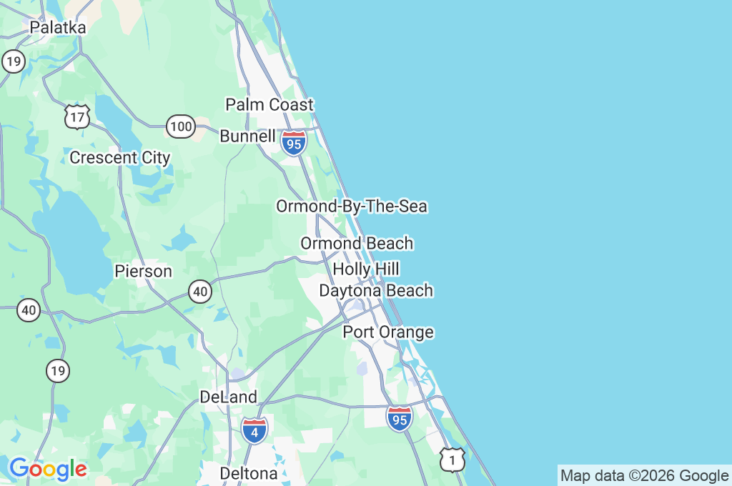 Ormond Beach Area Map