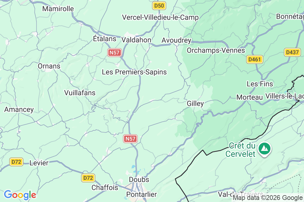 Arc-sous-Cicon Area Map