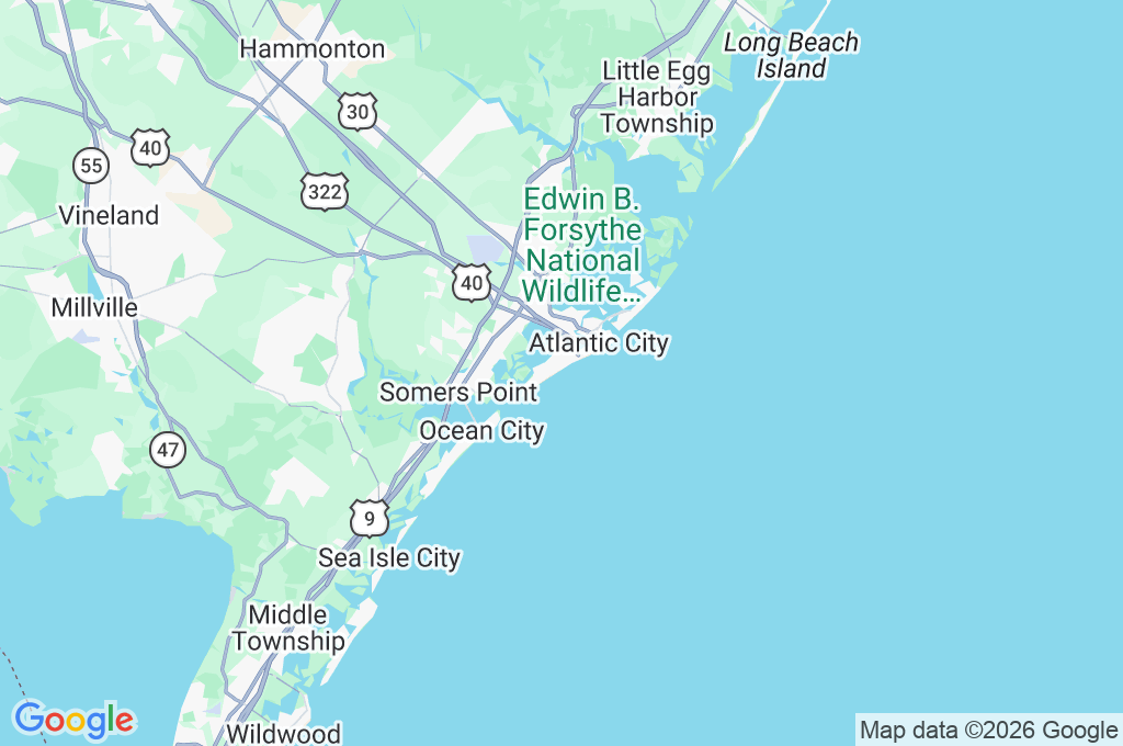 Ventnor City Fishing Pier Area Map