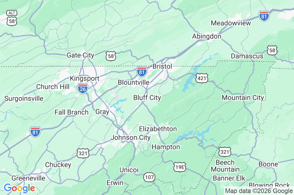 Bluff City Area Map