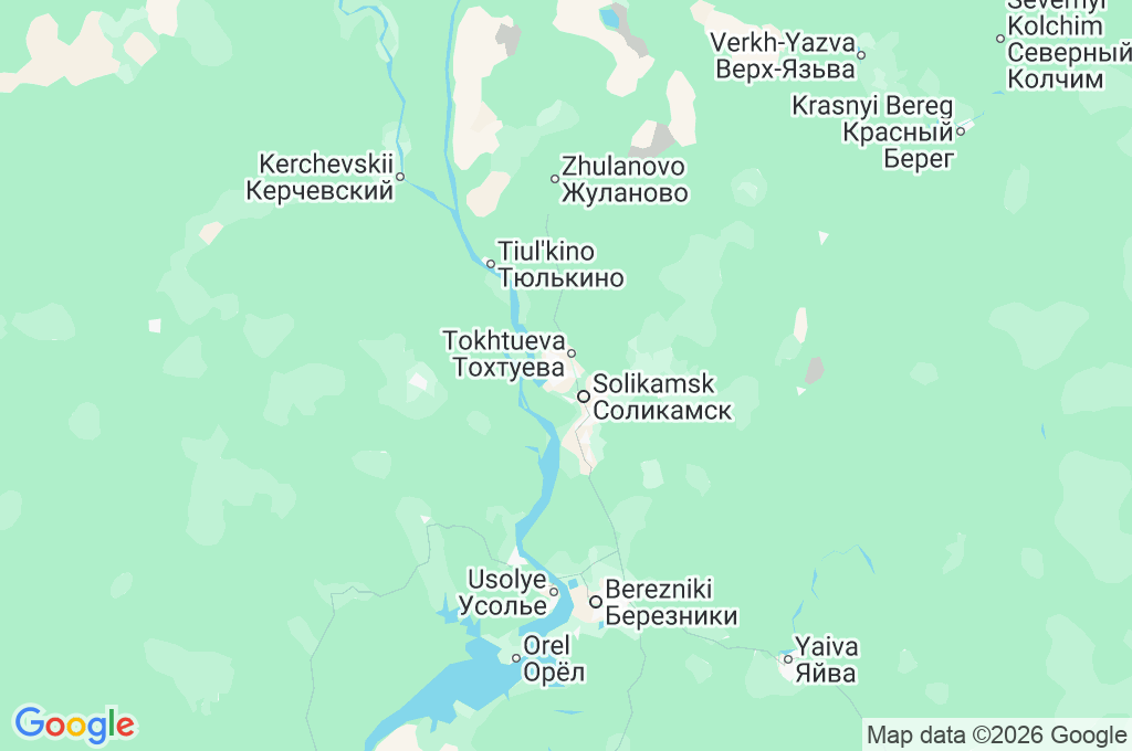 Solikamsk Area Map Solikamsk Area Map