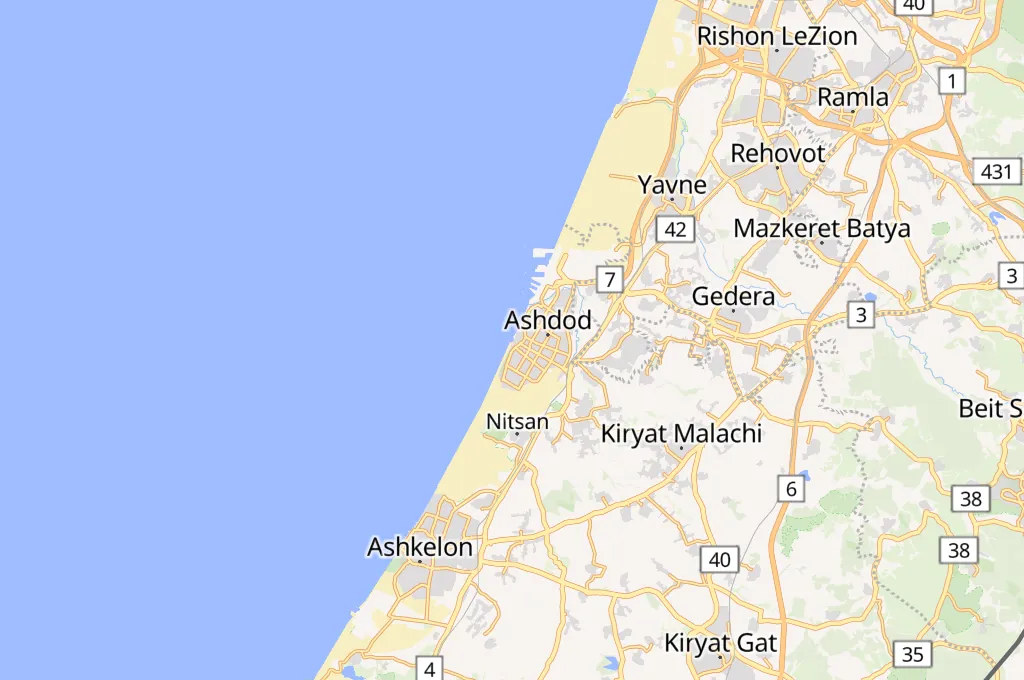 Ashdod Area Map Ashdod Area Map