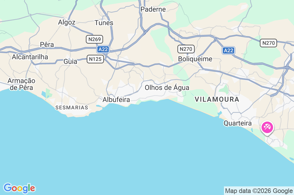 Albufeira Area Map Albufeira Area Map