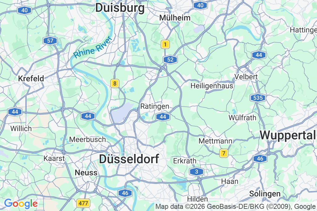 Ratingen Area Map Ratingen Area Map