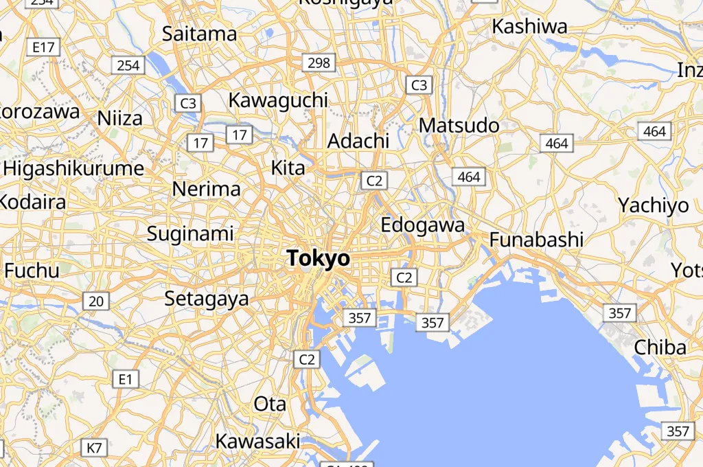 Sumida River Area Map