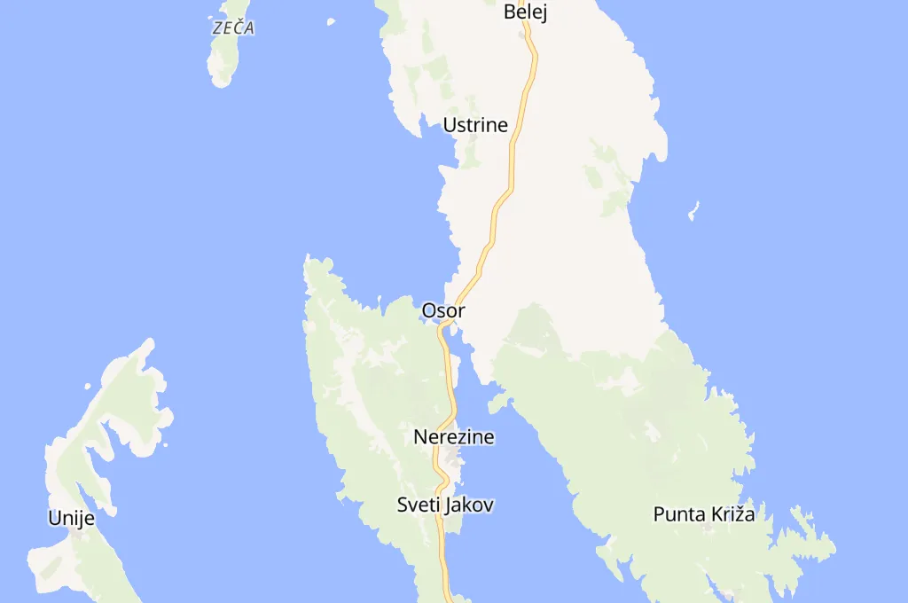 Osor Area Map Osor Area Map