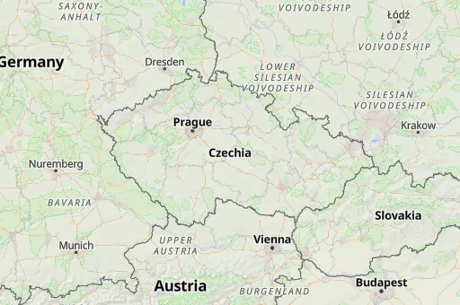 Map of Czech Republic
