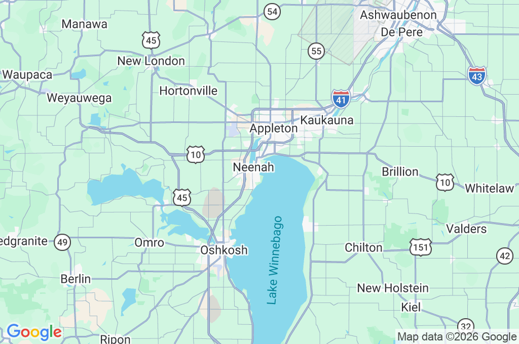 Neenah Area Map Neenah Area Map