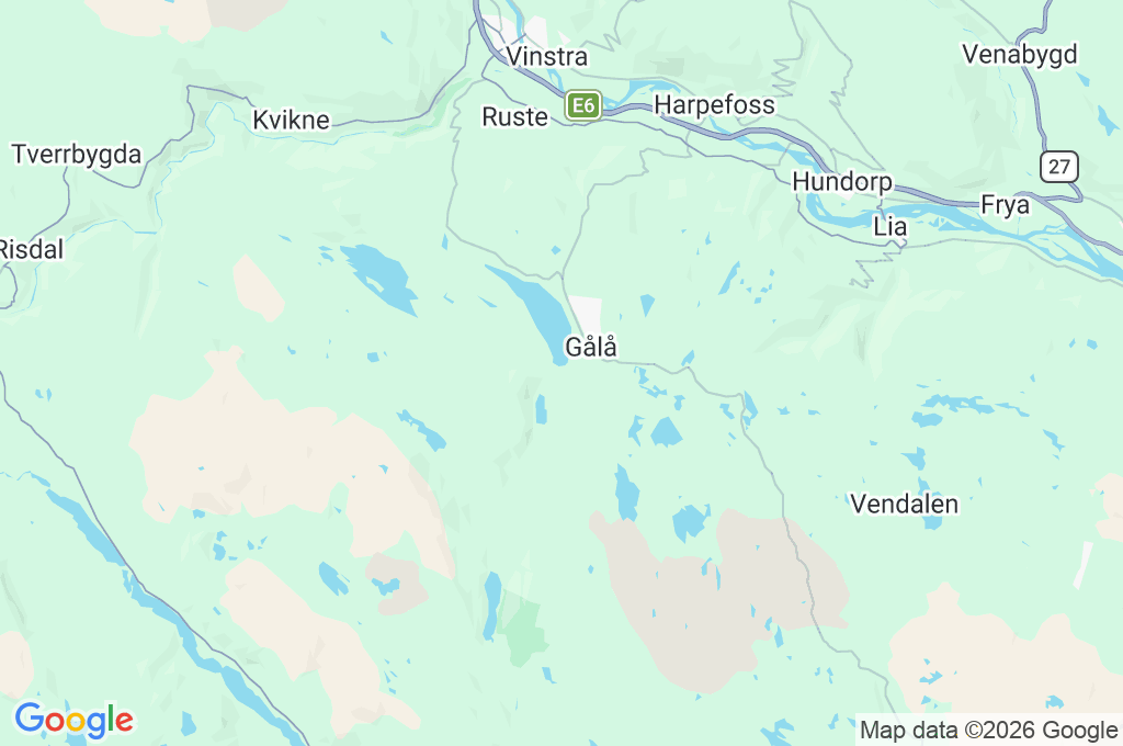 Gålå Alpin Area Map Gålå Alpin Area Map