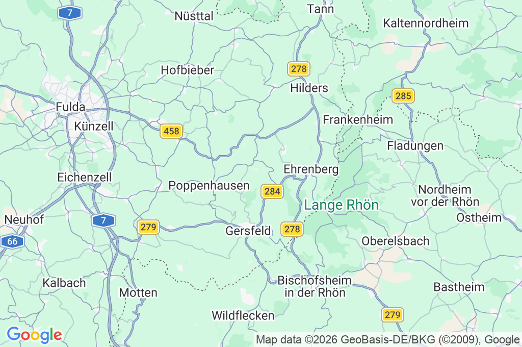 Wasserkuppe Area Map