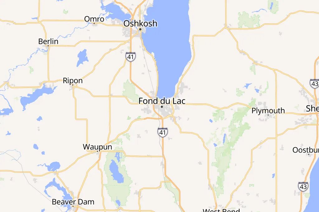 Fond du Lac Area Map Fond du Lac Area Map
