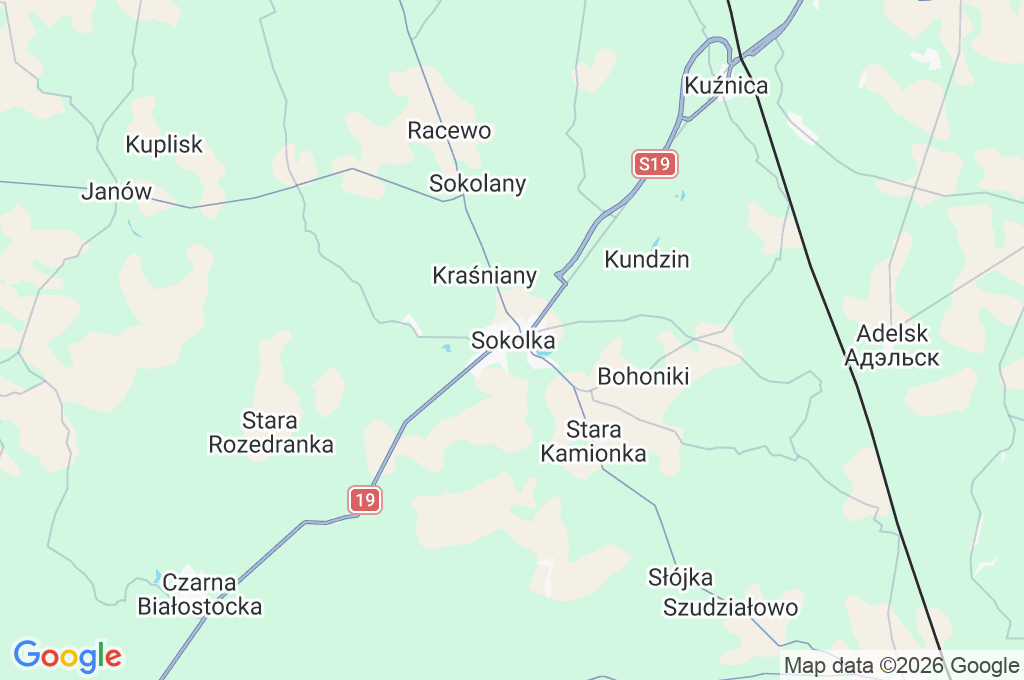 Sokółka Area Map Sokółka Area Map