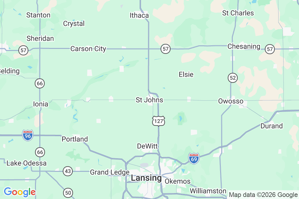 St. Johns Area Map St. Johns Area Map