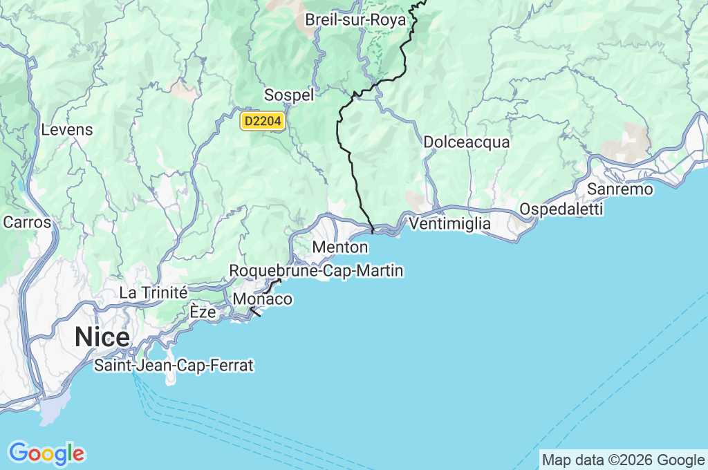 Baie de Menton Area Map