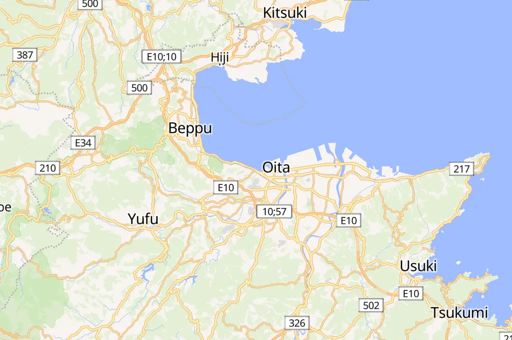Beppu Bay Area Map