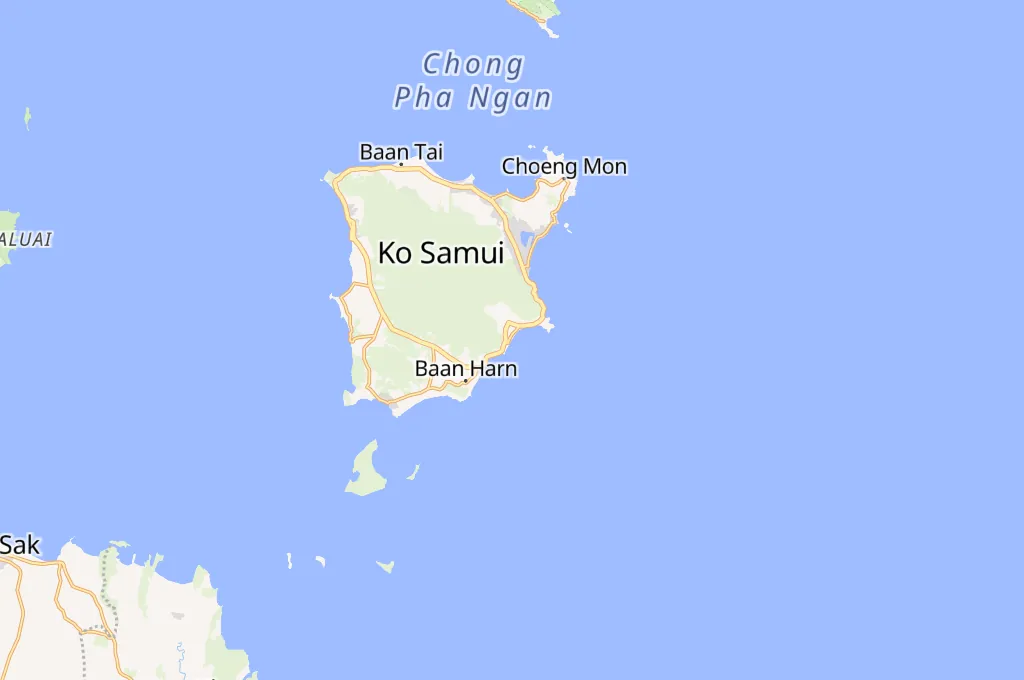 Lamai Beach Area Map