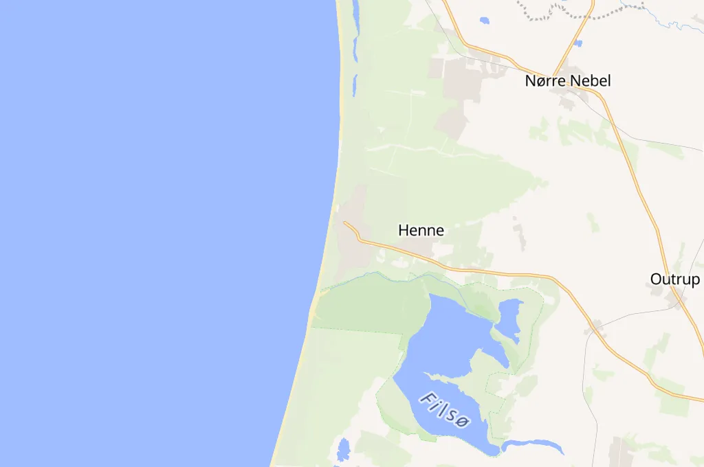Henne Strand Area Map Henne Strand Area Map