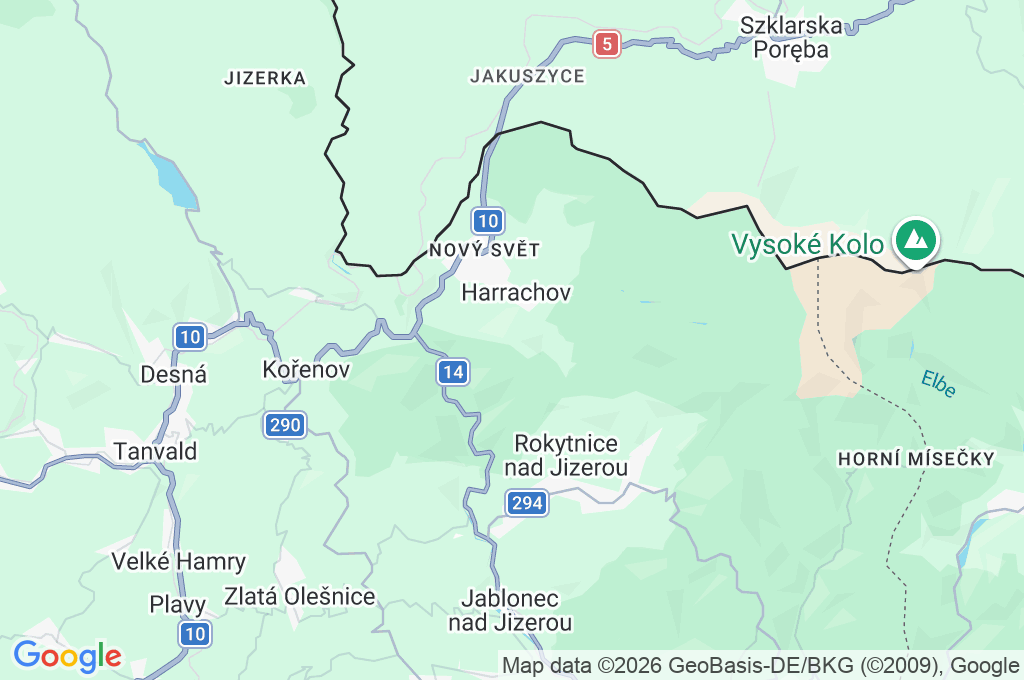 Čertova Hora Area Map Čertova Hora Area Map