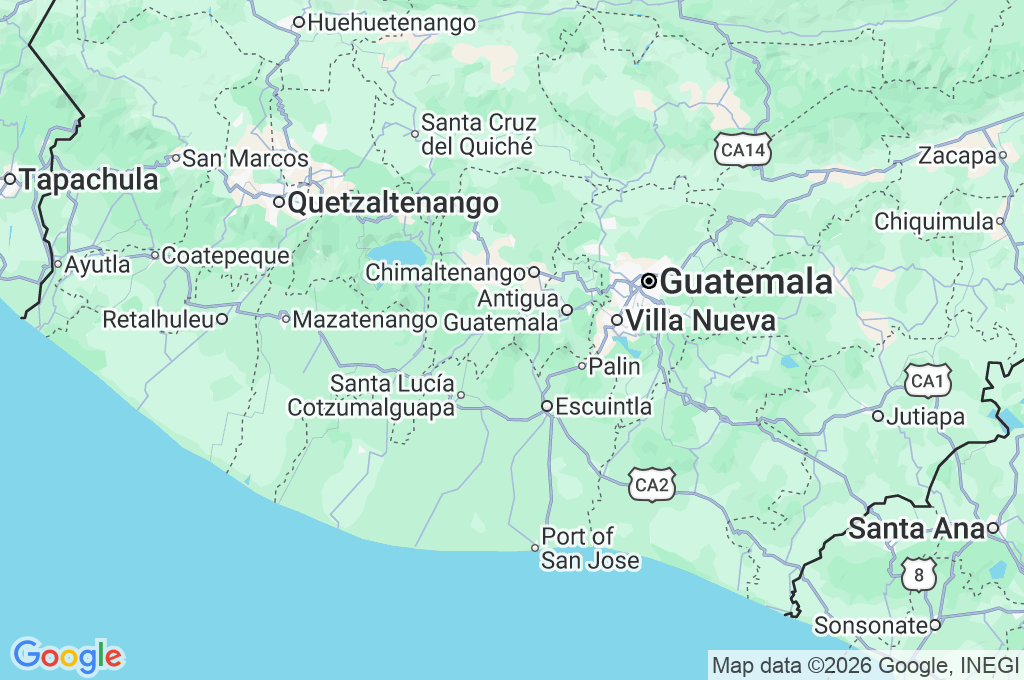 Volcán de Fuego Area Map