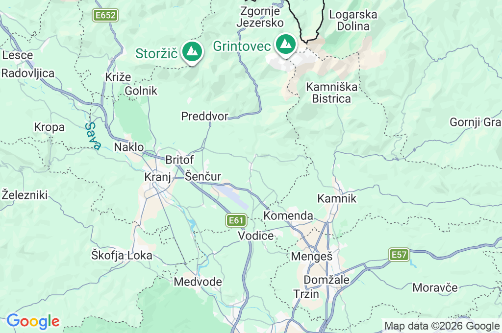 Cerklje na Gorenjskem Area Map