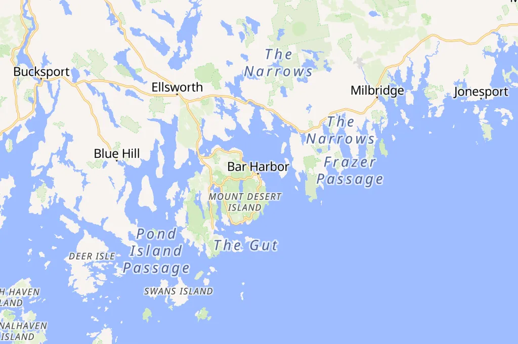 Bar Harbor Inn Area Map