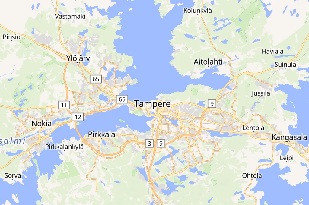 Tampere Area Map Tampere Area Map