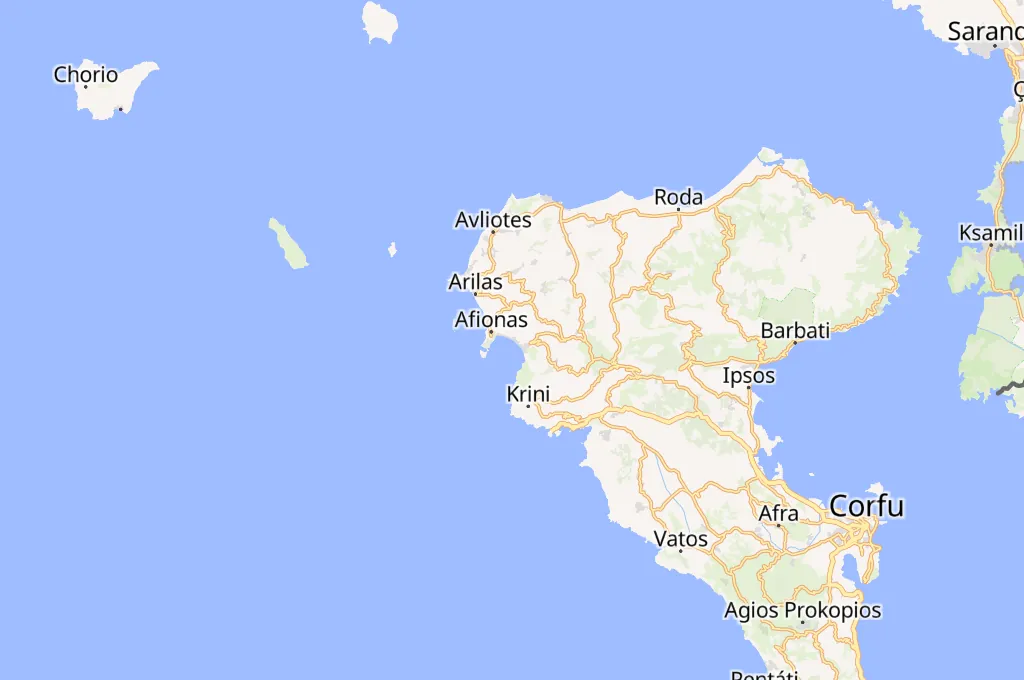 Agios Georgios Beach Area Map