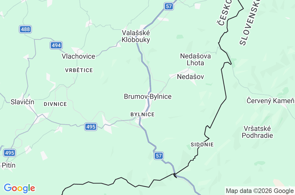 Brumov-Bylnice Area Map Brumov-Bylnice Area Map