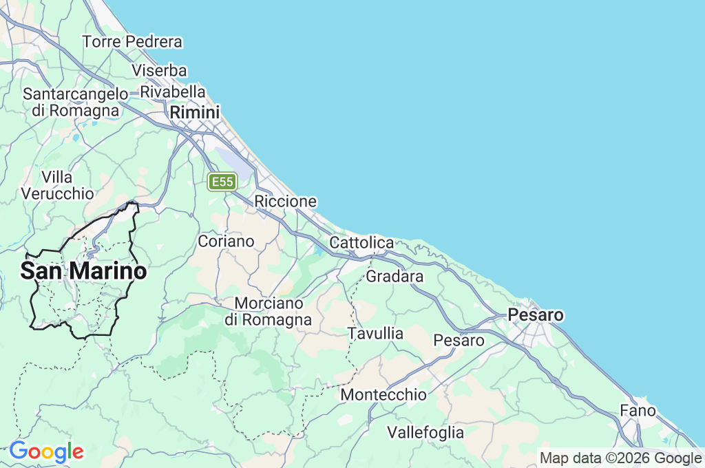 Cattolica Area Map