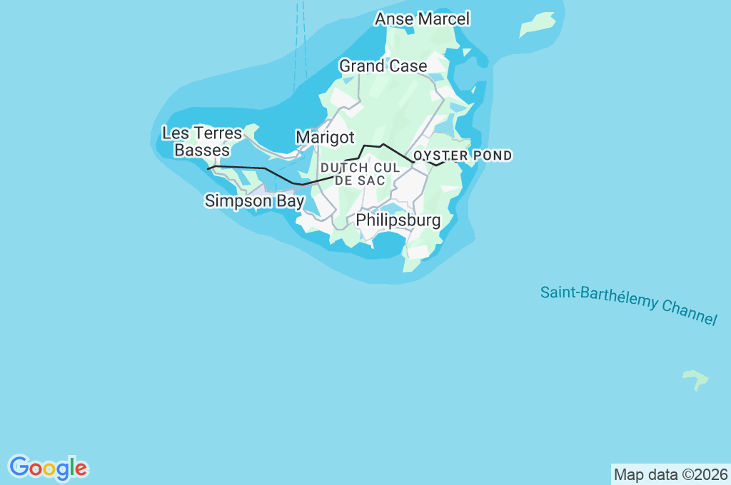 Little Bay Beach Area Map