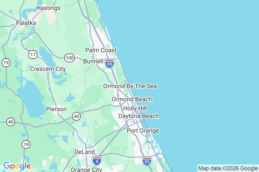 Ormond-by-the-Sea Area Map Ormond-by-the-Sea Area Map