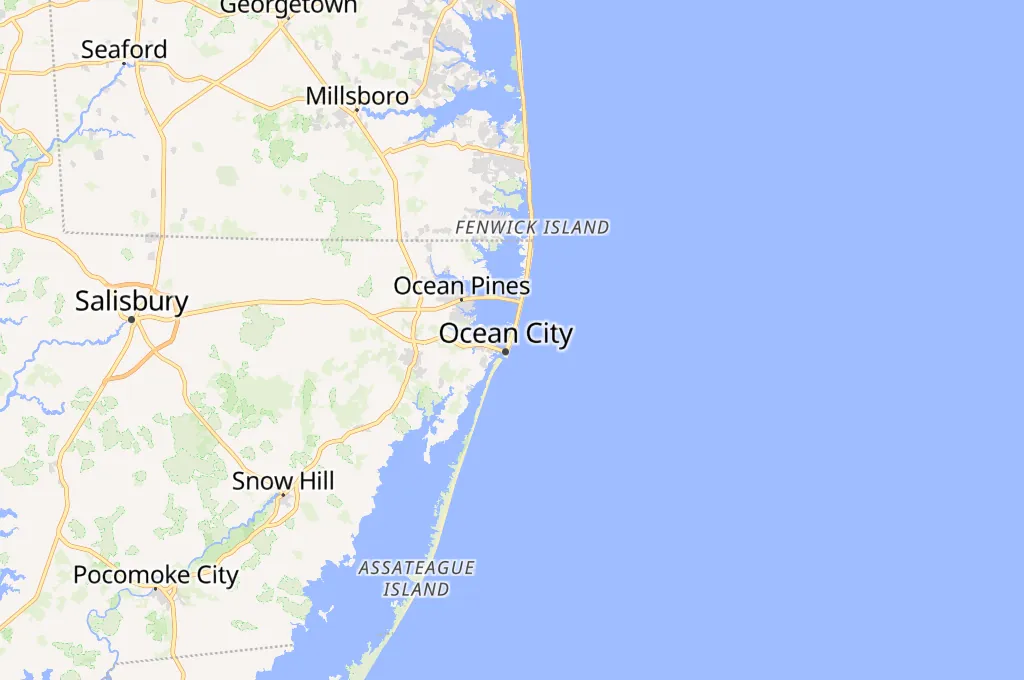 Ocean City Beach Area Map Ocean City Beach Area Map