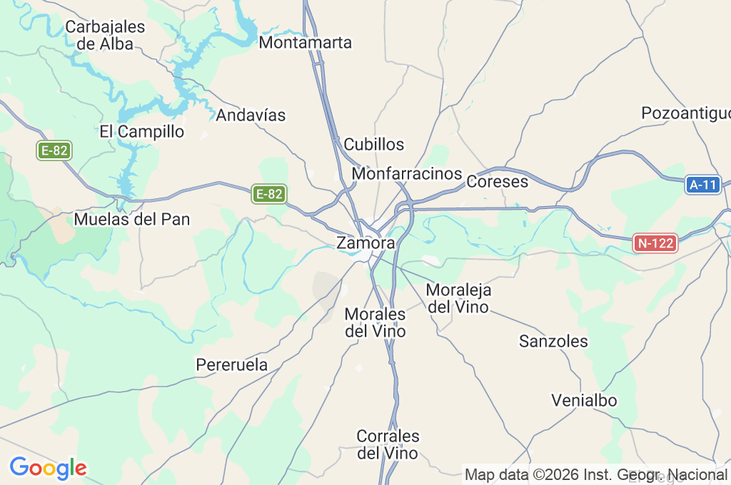 Zamora Area Map