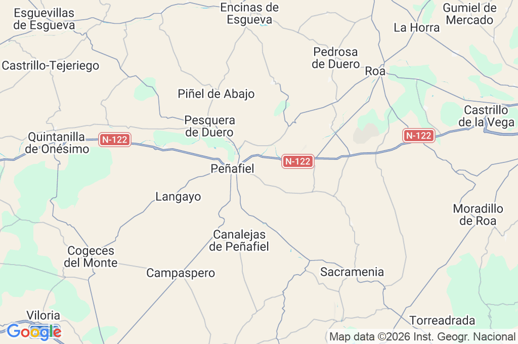 Peñafiel Area Map