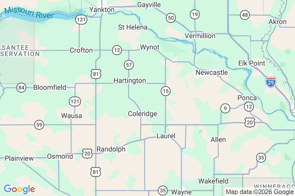 Cedar County Area Map Cedar County Area Map