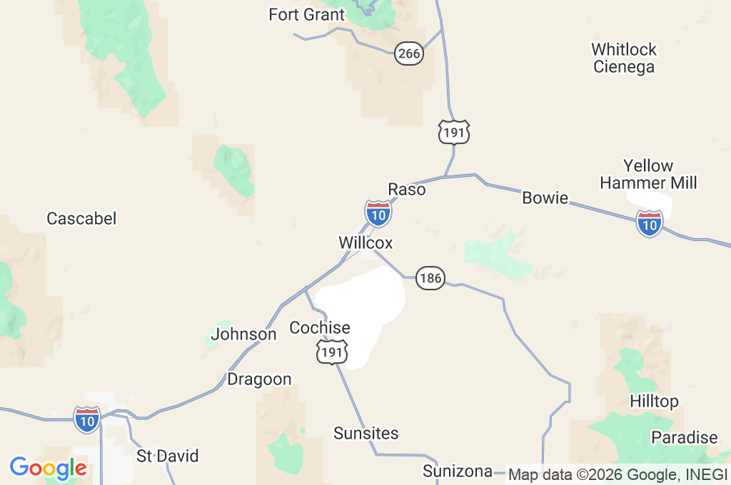 Willcox Area Map Willcox Area Map