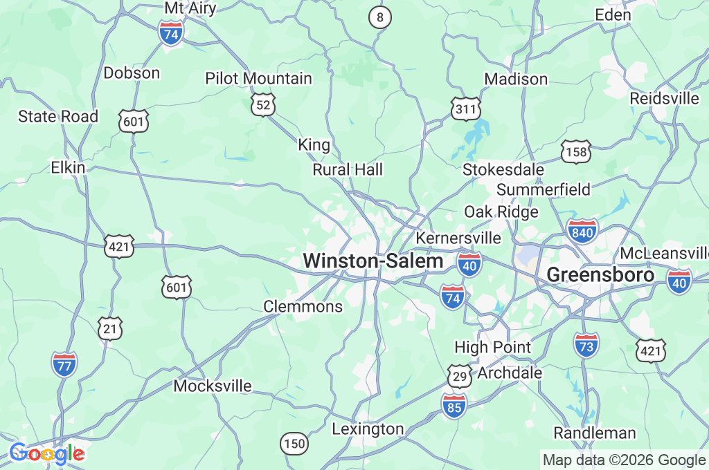 Wake Forest University Area Map