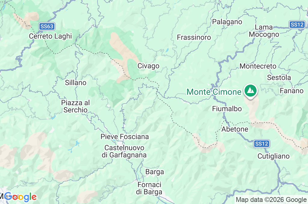 San Pellegrino in Alpe Area Map