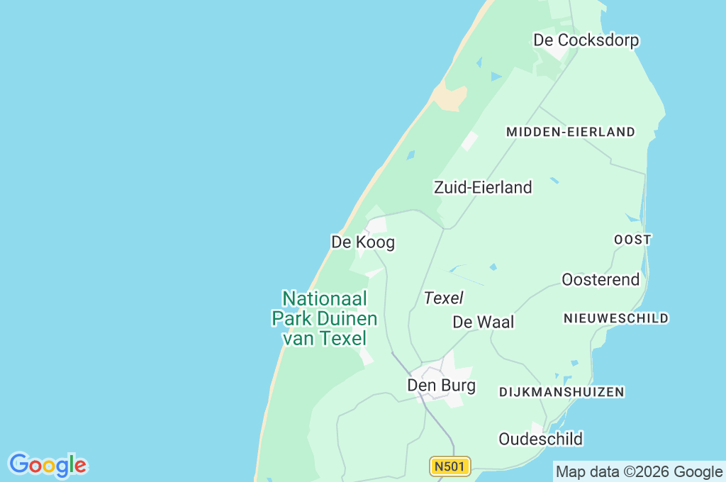 De Koog Area Map De Koog Area Map