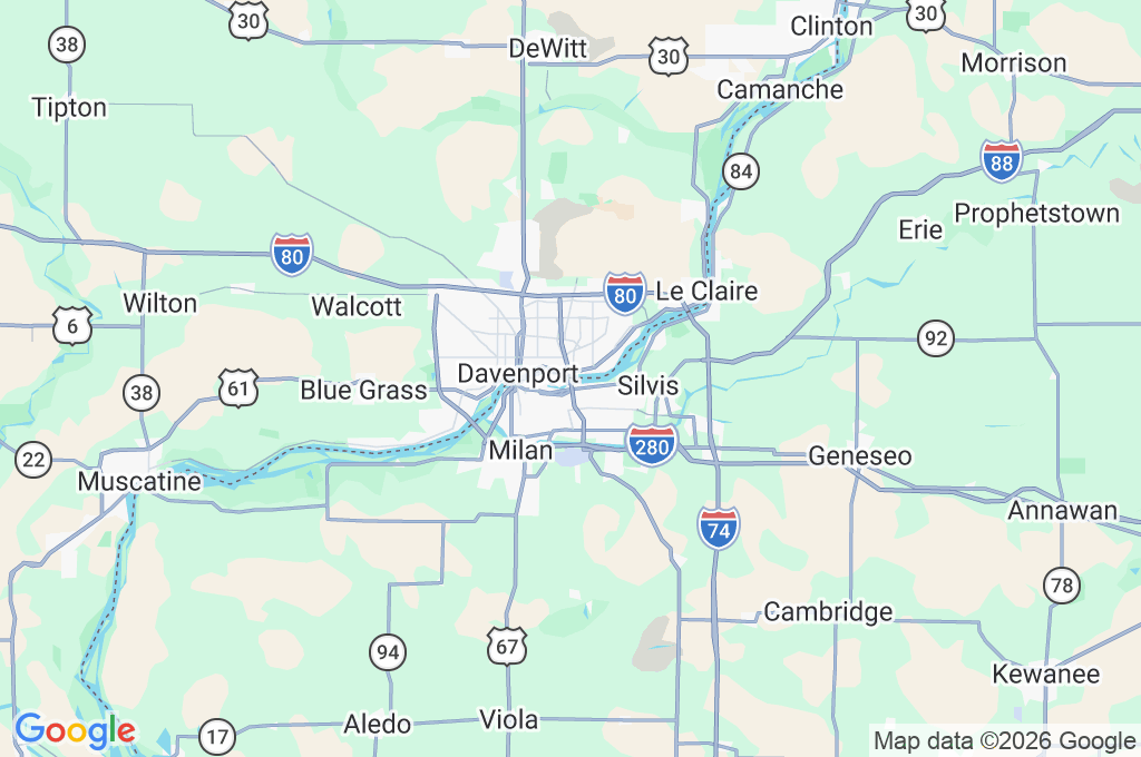 I-74 Mississippi River Bridge Area Map