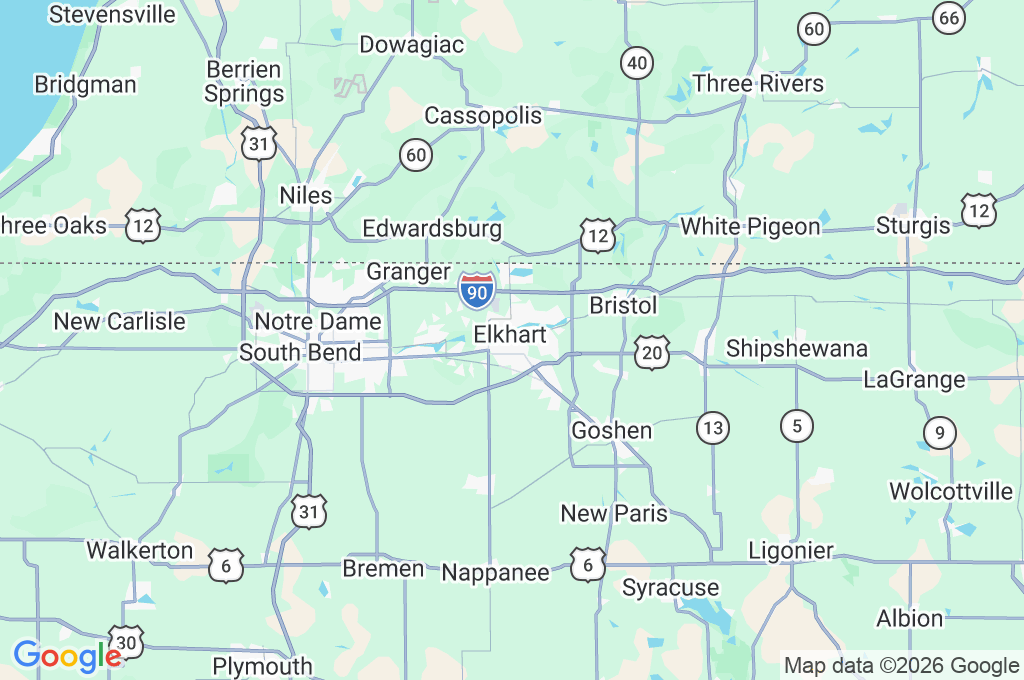 Elkhart Area Map