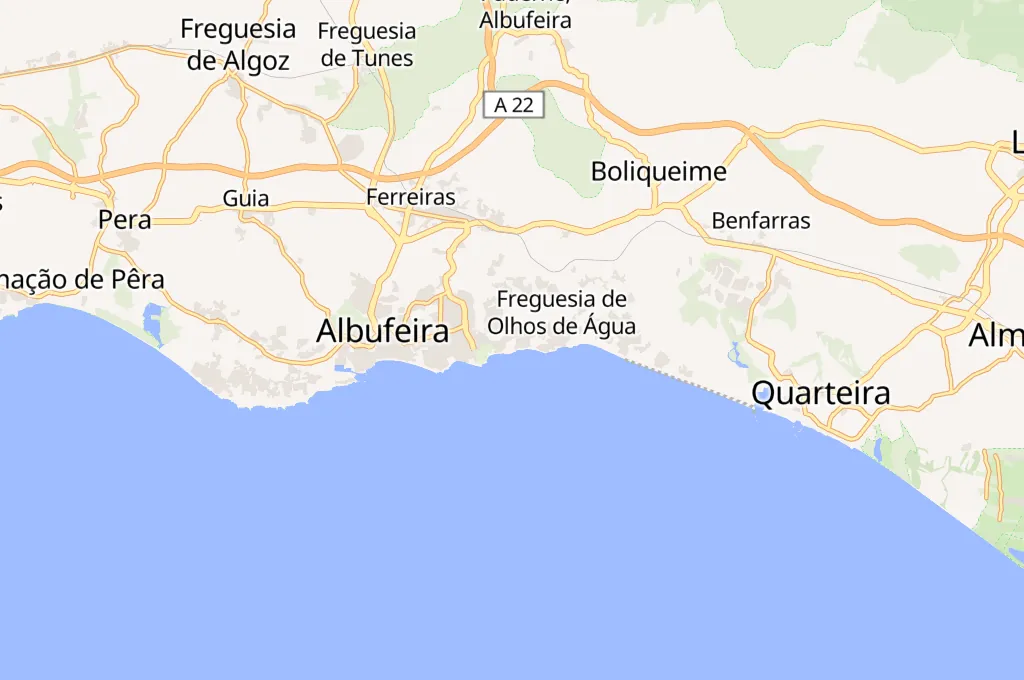 Albufeira Area Map Albufeira Area Map