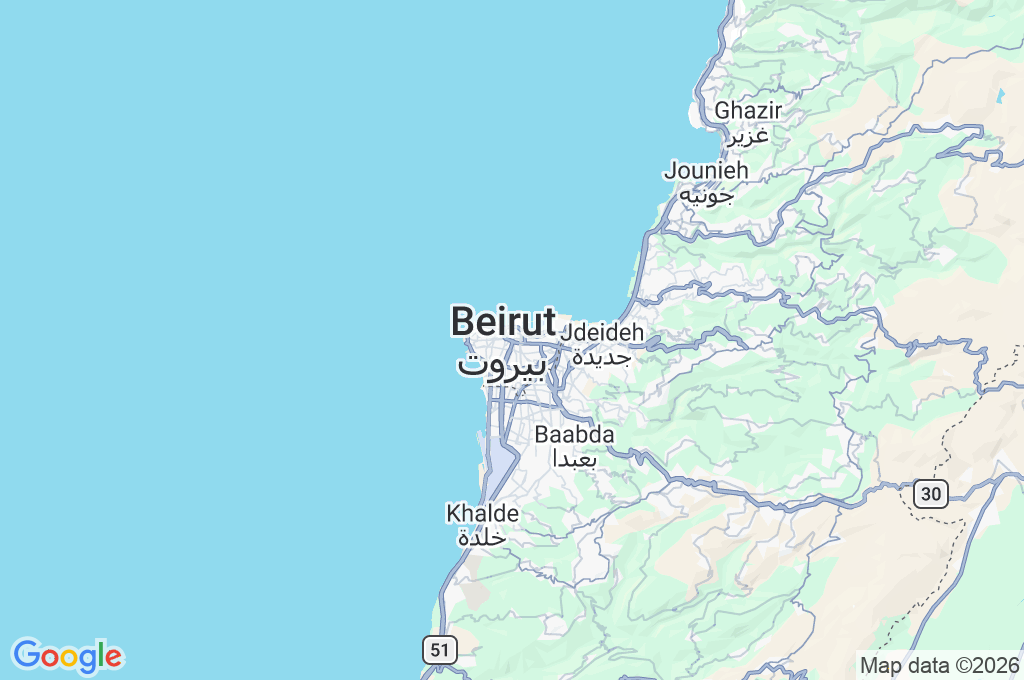 Beirut Area Map