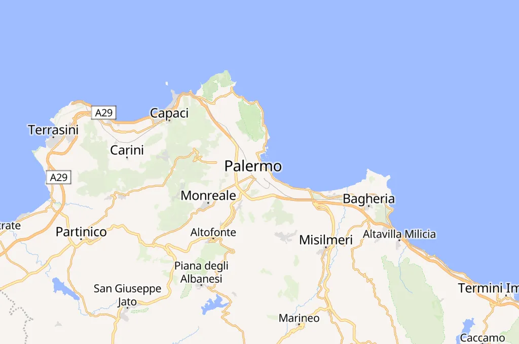 Palermo Area Map Palermo Area Map
