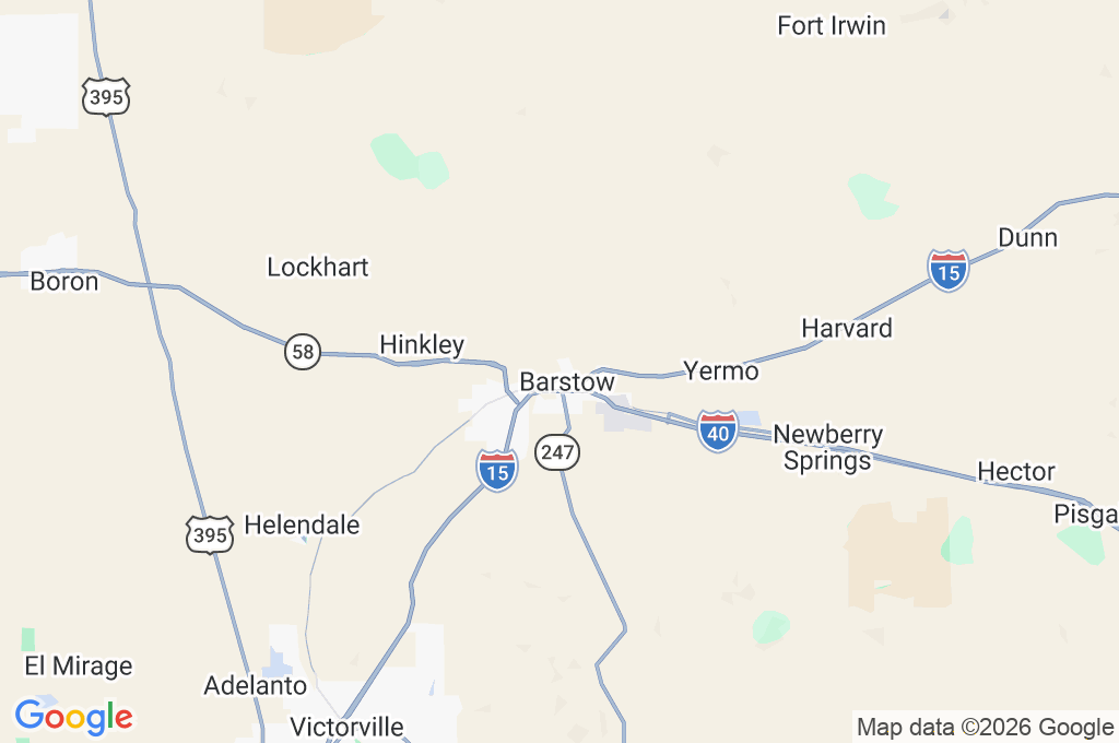 Barstow Area Map Barstow Area Map